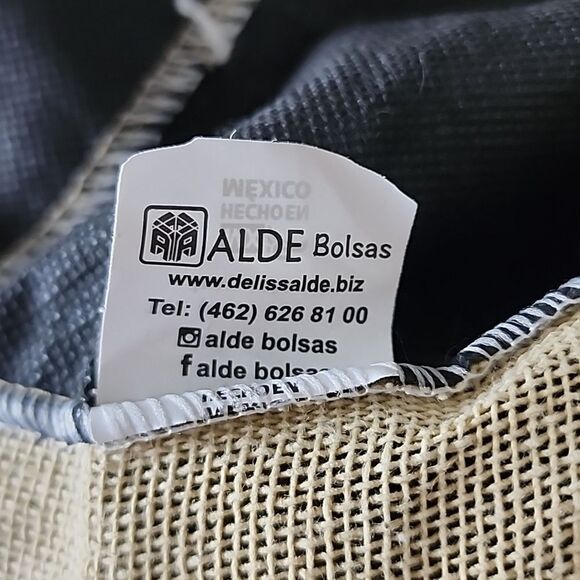 Freebird by Steven Burlap Jute Tote Bag Reusable Shoulder Straps - Picture 9 of 10